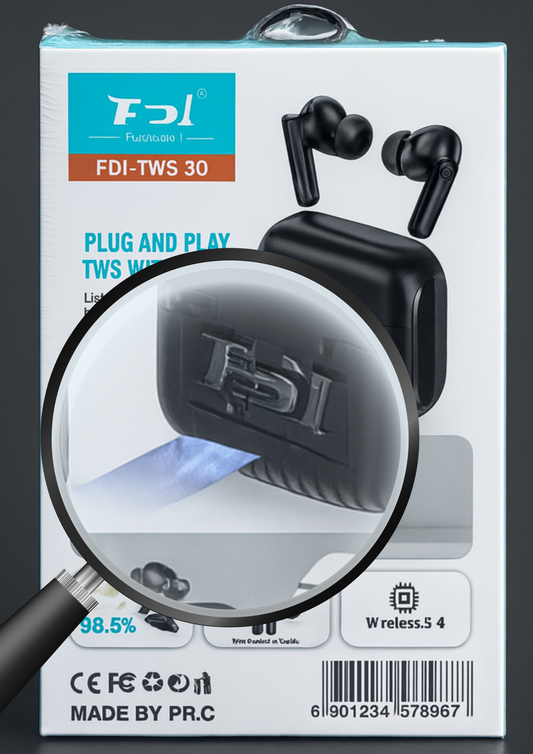 FD1 TWS 30 Wireless Bluetooth Headphone – Noise Cancellation Stereo Earbuds (Black, True Wireless)